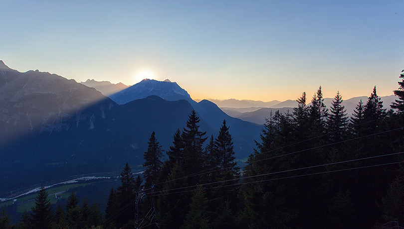 Mittenwalder Höhenweg und Klettersteig_Sonnenuntergang